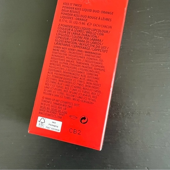 Mac Kiss it Twice Powder Kiss Liquid Duo: Orange NIB - Picture 4 of 6